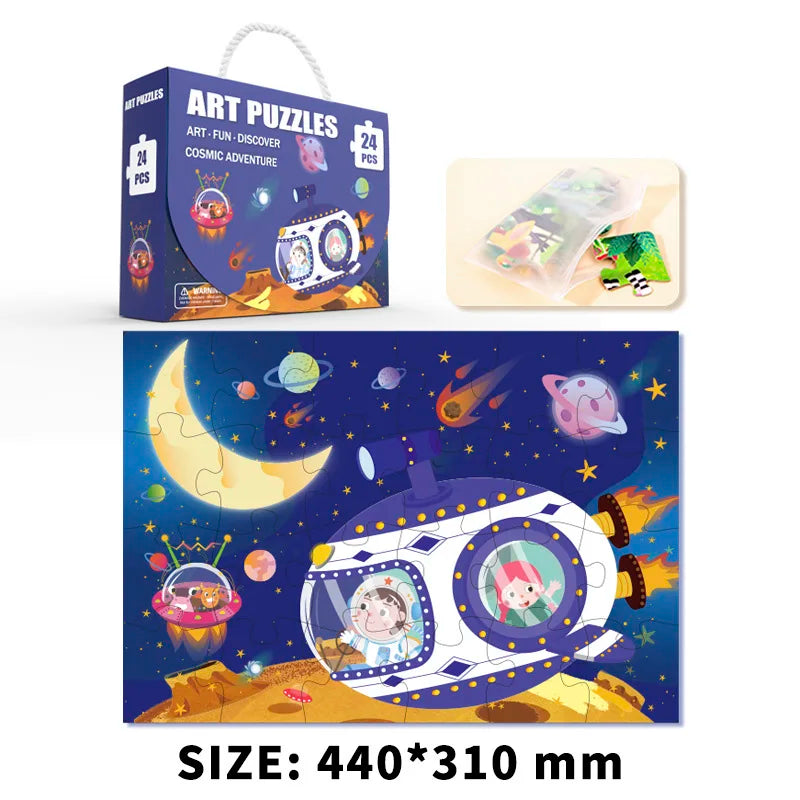 24-Piece Portable Puzzle Set for Kids