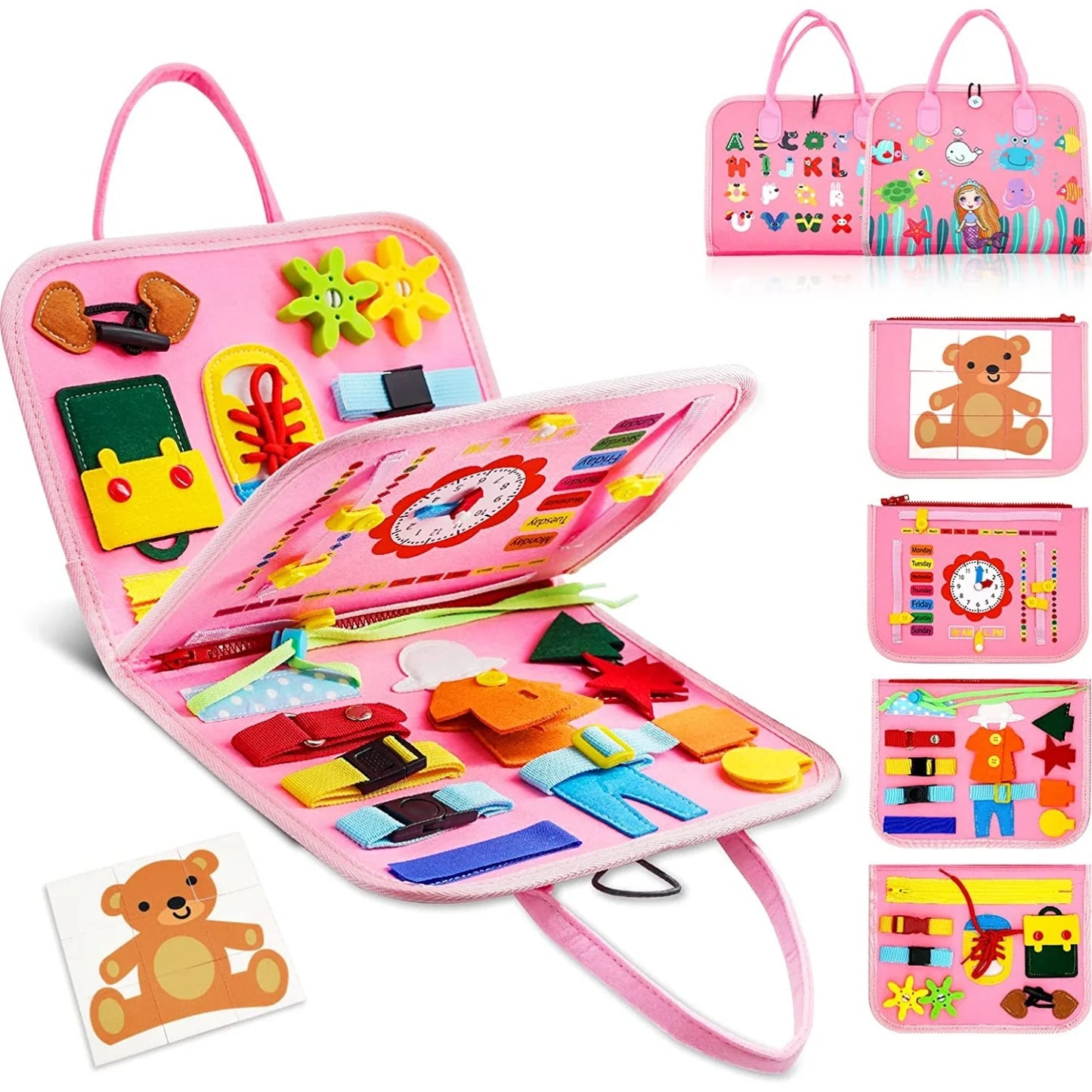 Montessori Busy Board Travel Book for Toddlers Ages 3 to 6