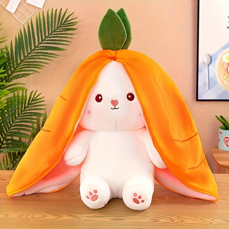 Convertible Strawberry Bunny Plush Toy
