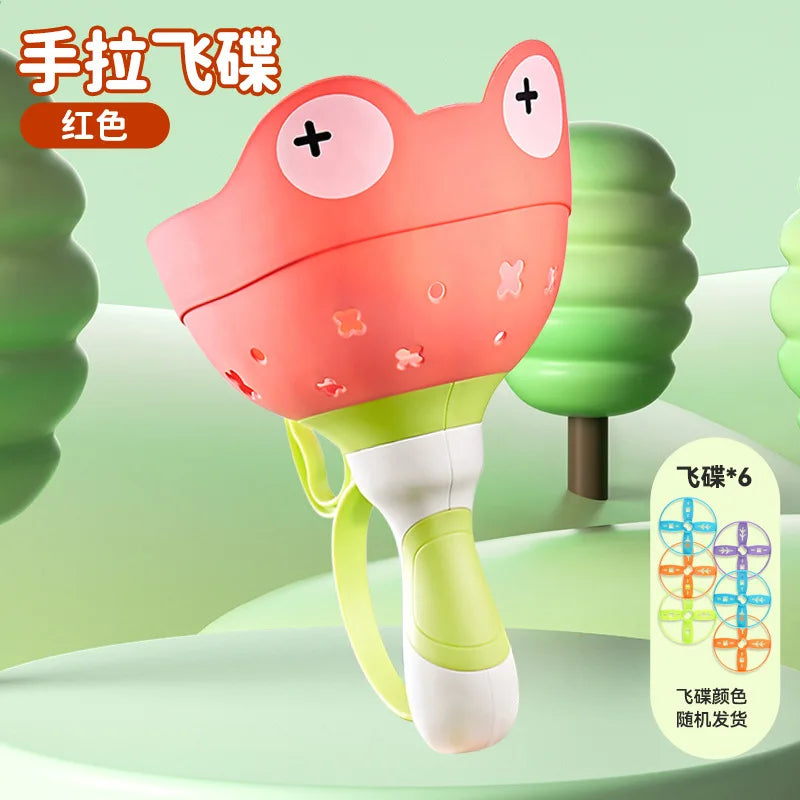 Cartoon Hand Pull Flying Disc Toy for Kids