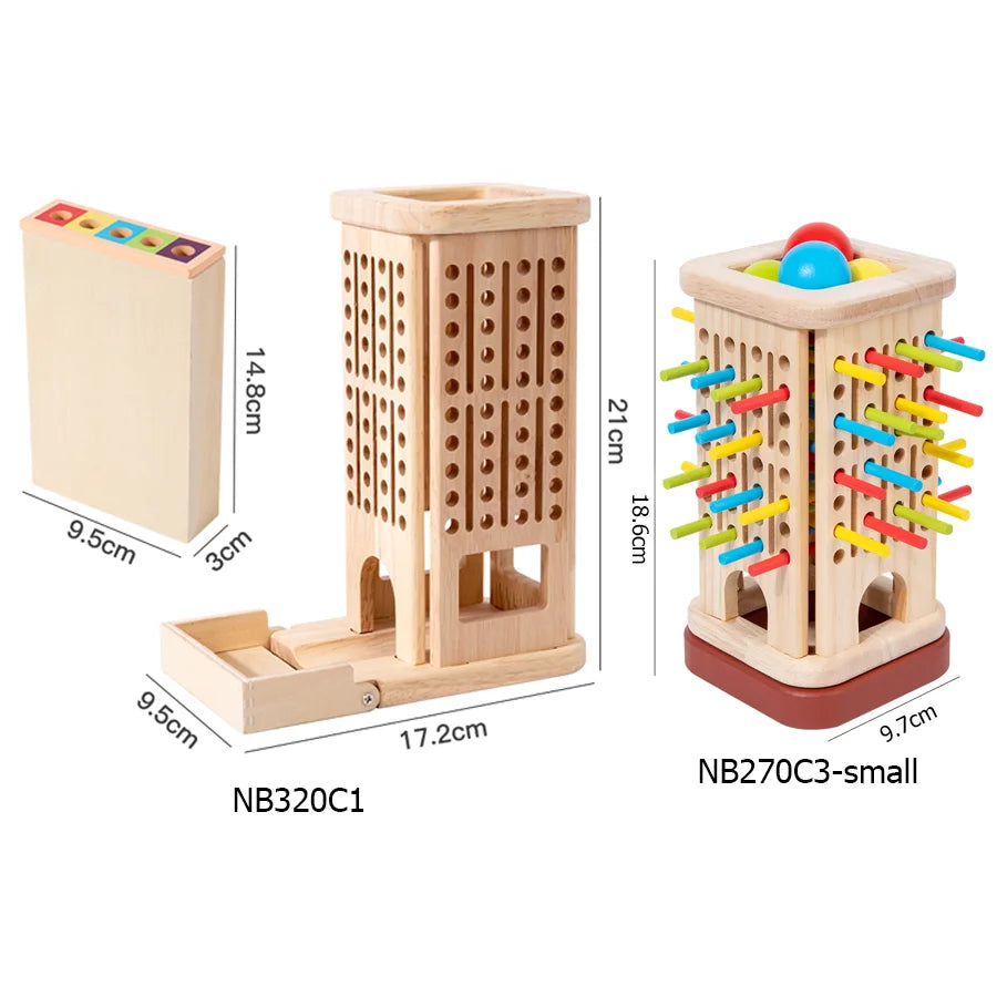 Wooden 3 in 1 Stick and Ball Strategy Game for Kids