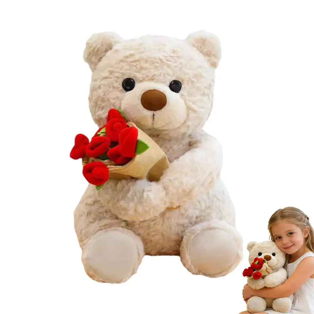 Rose Bouquet Teddy Bear Plush Toy