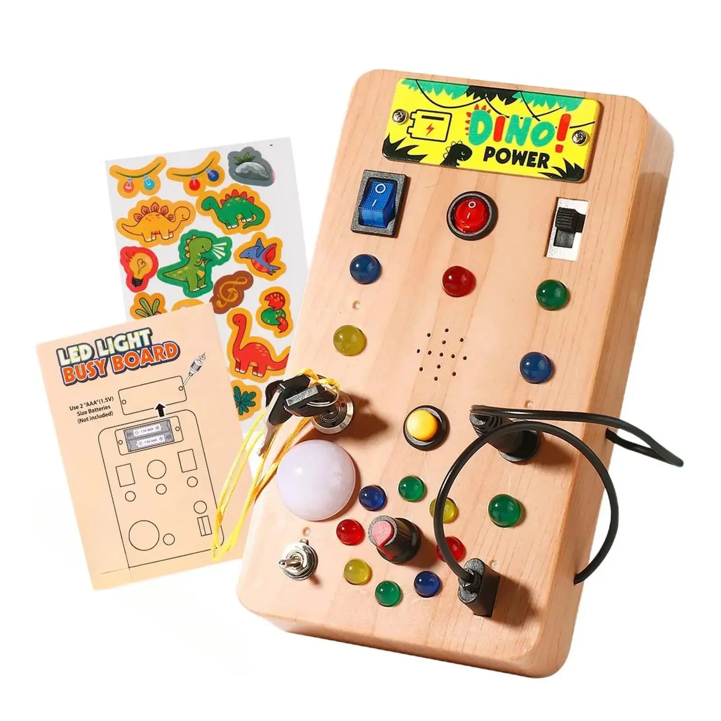 LED Switch Busy Board for Kids Ages 3 Plus