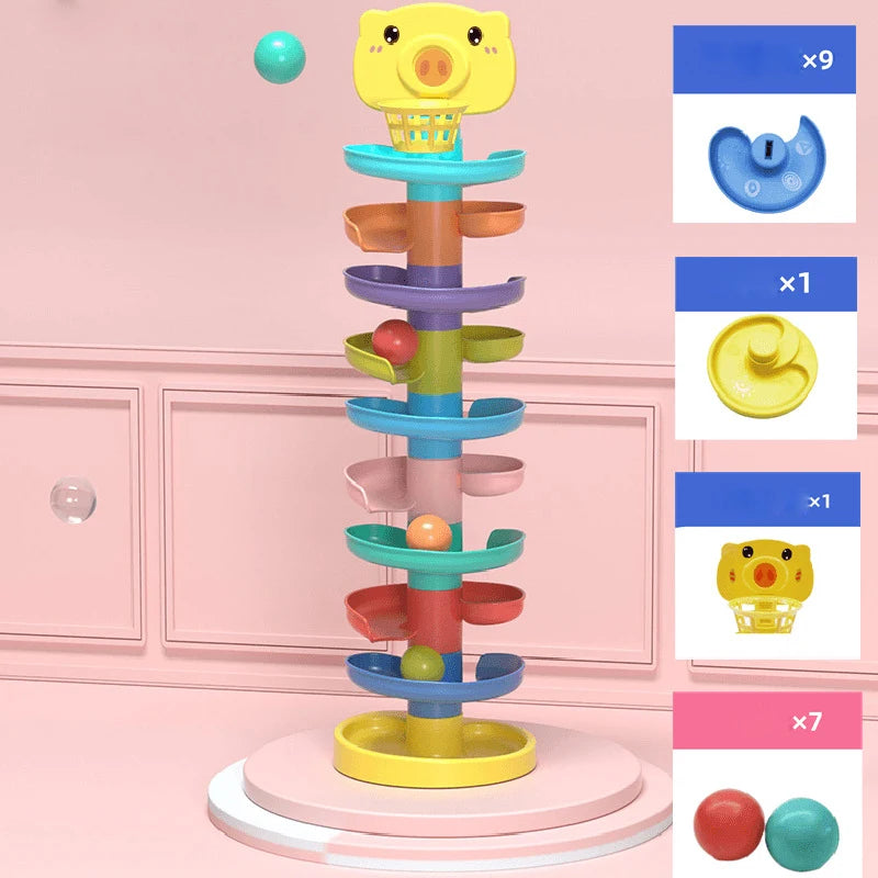 Rolling Ball Drop Tower Activity Toy