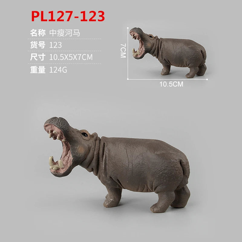 Realistic Hippopotamus Animal Figure