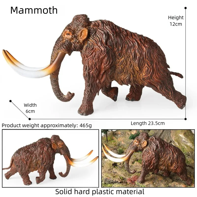 Realistic Woolly Mammoth and Elephant Animal Figure