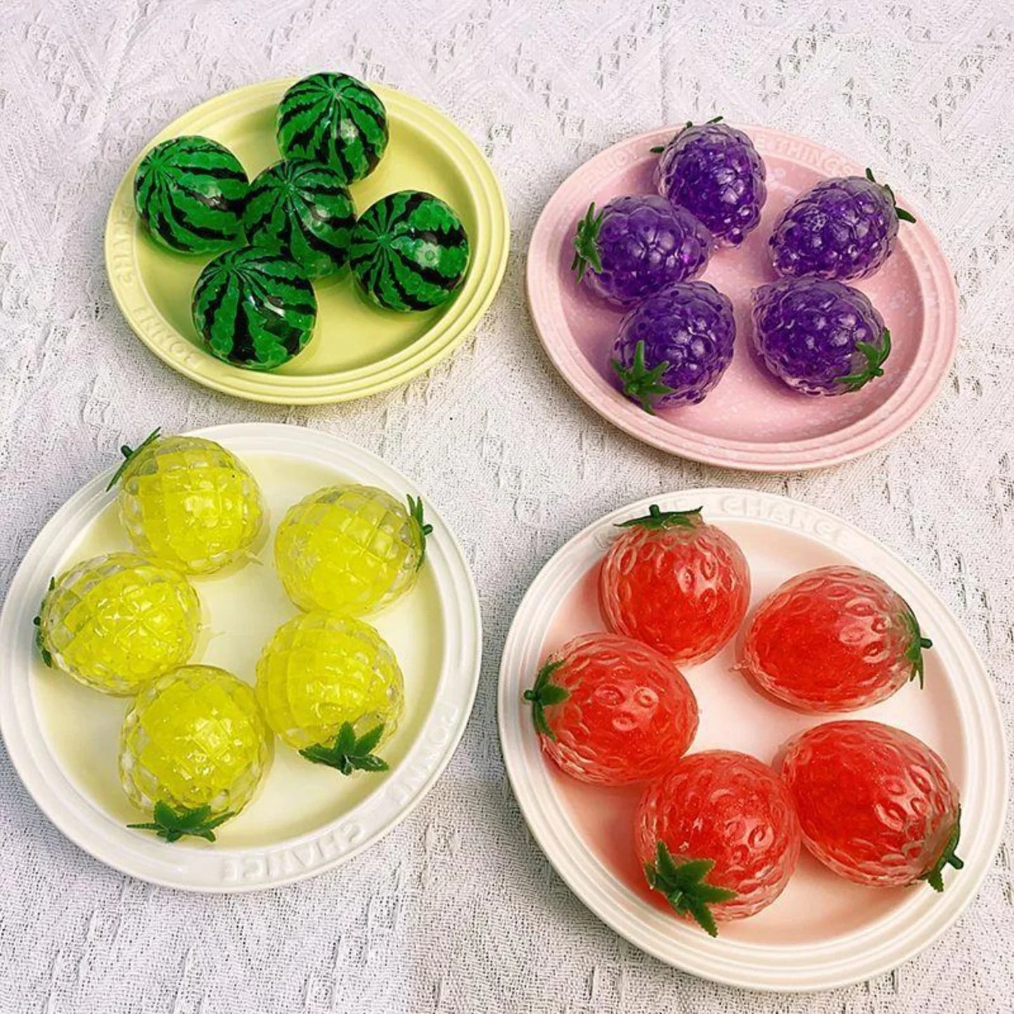 Fruit Squishy Stress Ball Fidget Toy Set