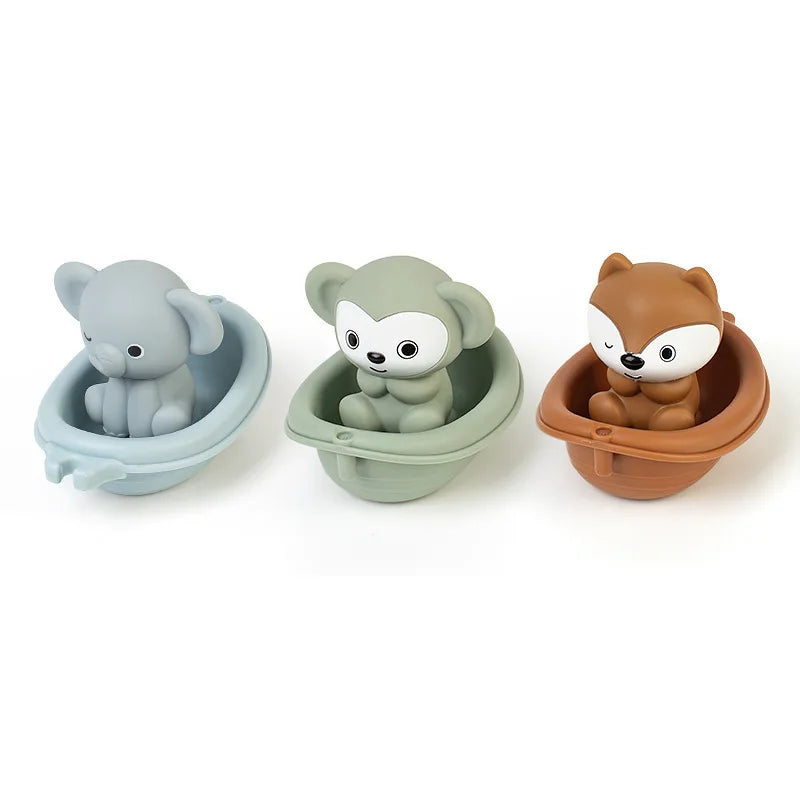 Stackable Floating Boat and Animal Bath Toy Set