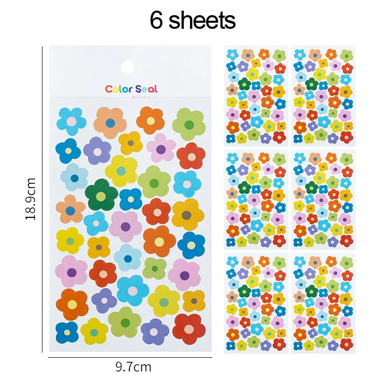 6 Sheet Colorful Craft Sticker Set for Kids