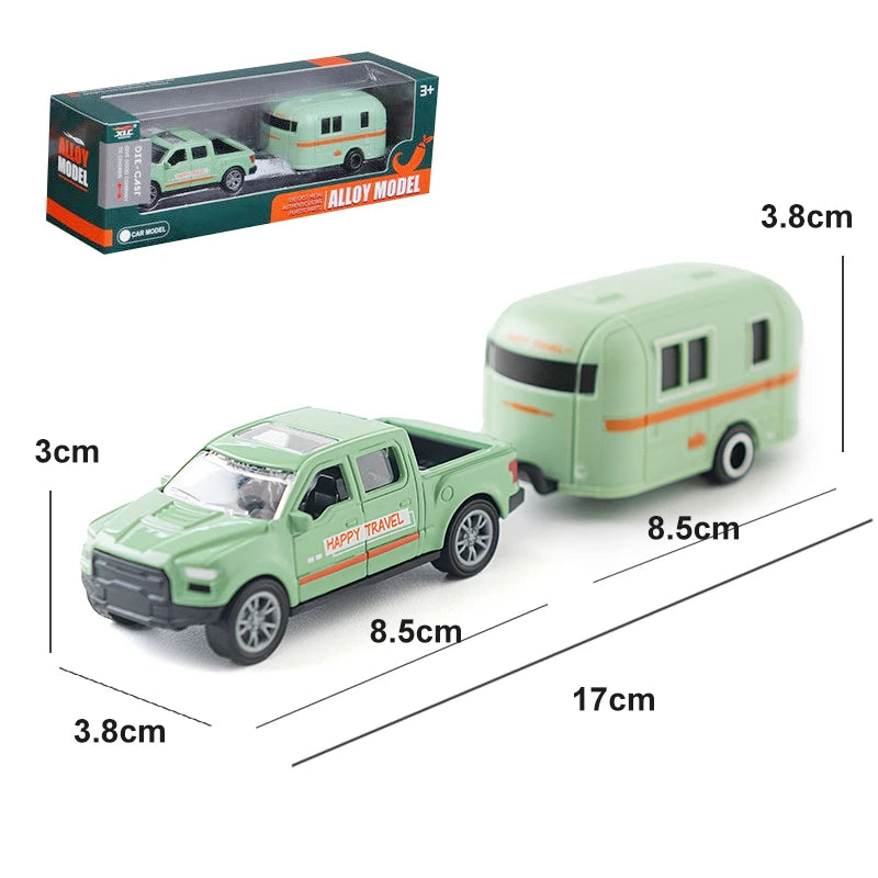 Pickup Truck and Caravan Pull Back Toy Set