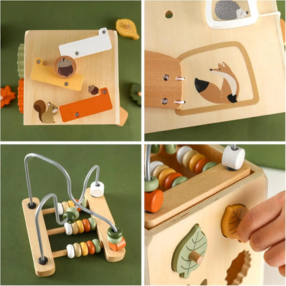 6-in-1 Activity Cube with Bead Maze and Shape Sorter