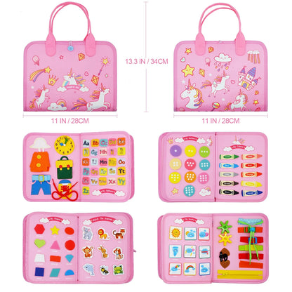 Montessori Busy Board Travel Book for Toddlers Ages 3 to 6