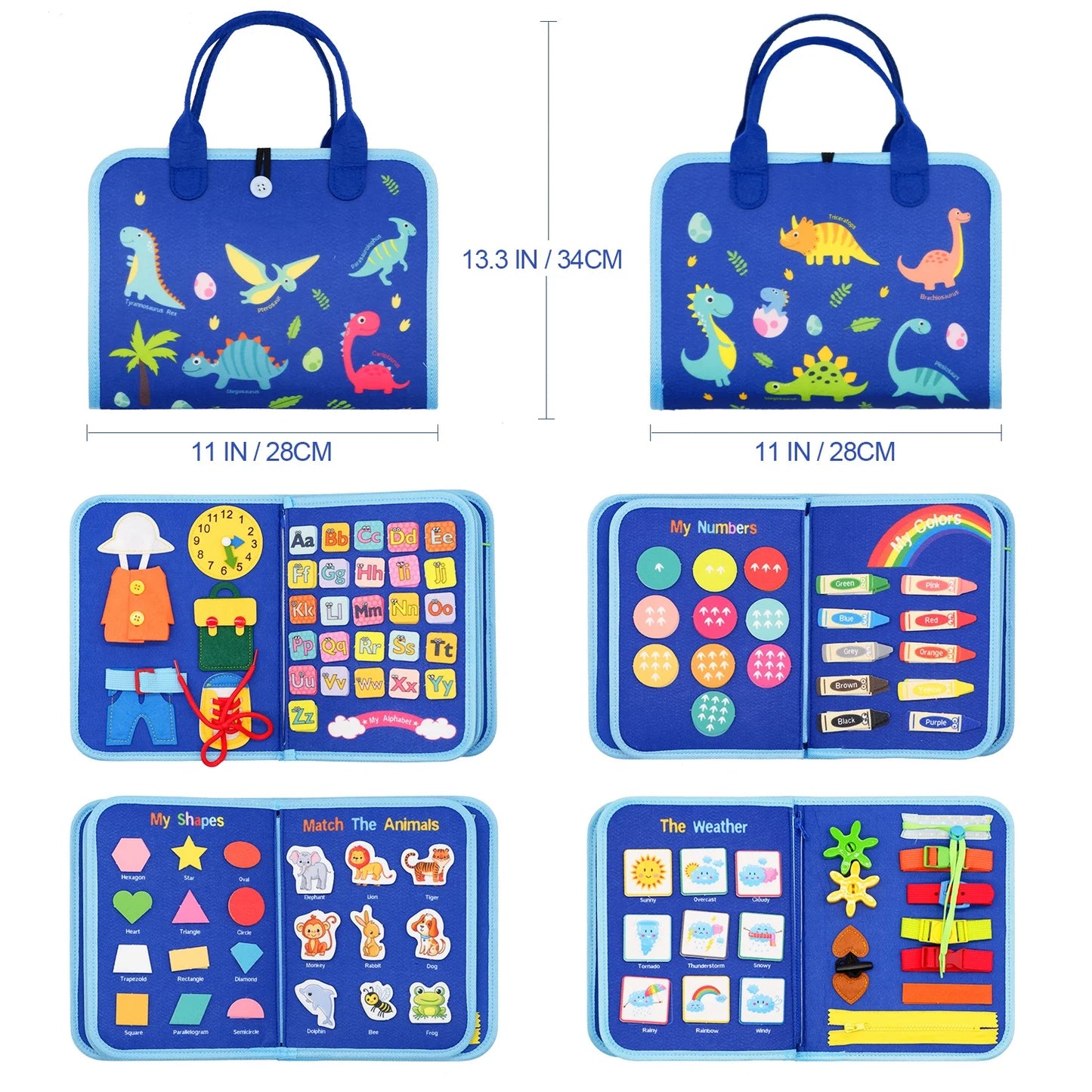 Montessori Busy Board Travel Book for Toddlers Ages 3 to 6