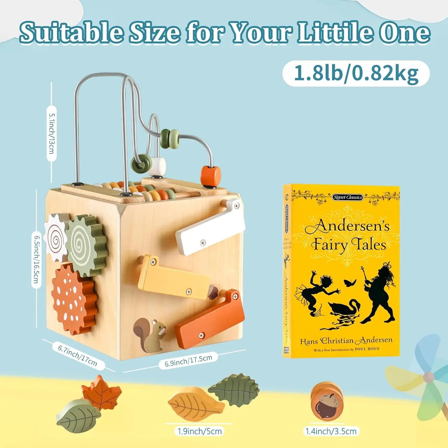 6-in-1 Activity Cube with Bead Maze and Shape Sorter