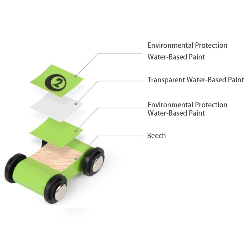 Wooden Mini Racer Toy Car