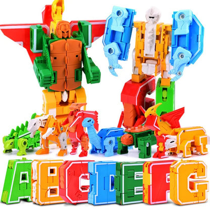 26 Piece Alphabet Transforming Robot Toy Set
