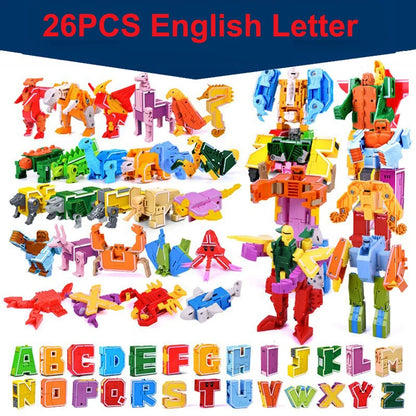 26 Piece Alphabet Transforming Robot Toy Set