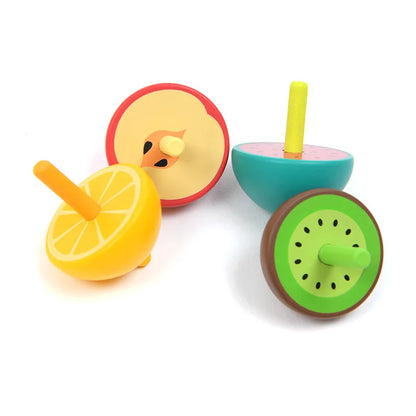 Wooden Fruit Spinning Top for Kids