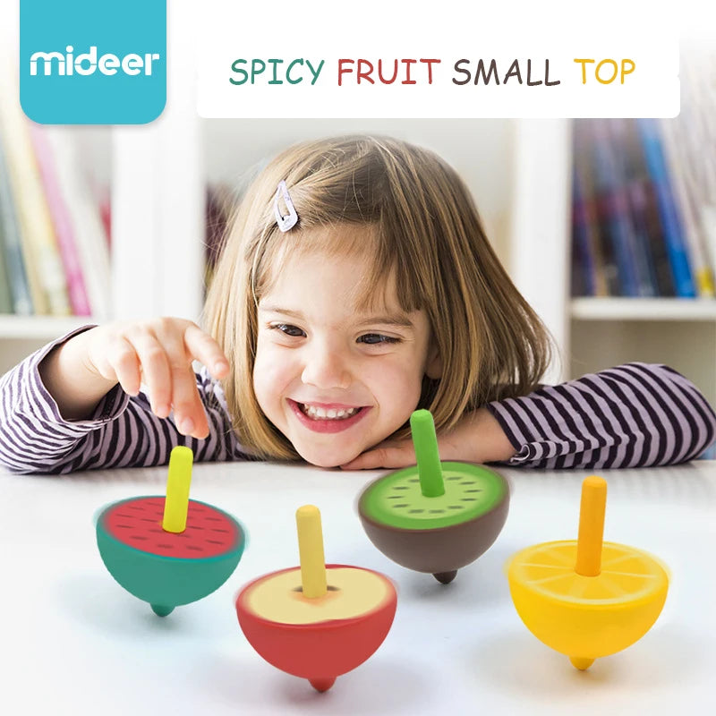 Wooden Fruit Spinning Top for Kids