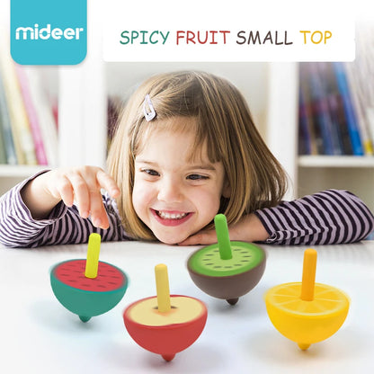 Wooden Fruit Spinning Top for Kids