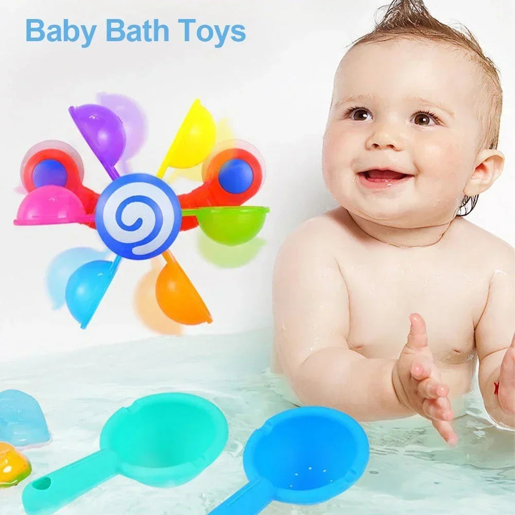 Rainbow Suction Cup Bath Waterwheel Toy