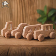 Wooden Push Along Vehicle Toy for Kids Ages 3 Plus