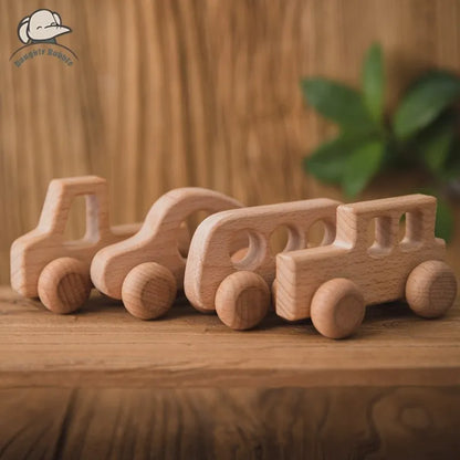 Wooden Push Along Vehicle Toy for Kids Ages 3 Plus