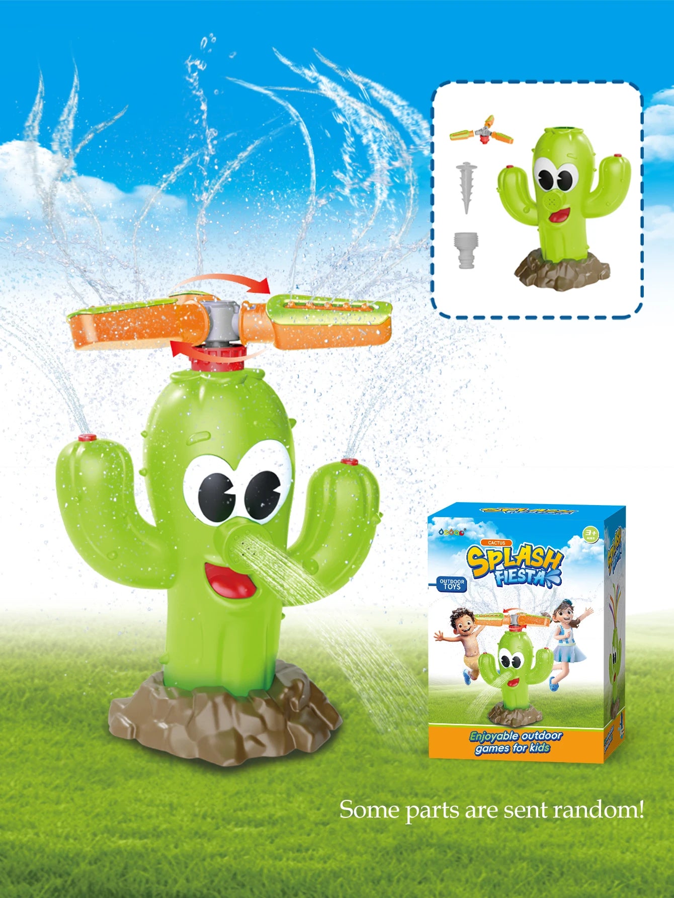 Cactus Sprinkler Toy for Outdoor Water Play