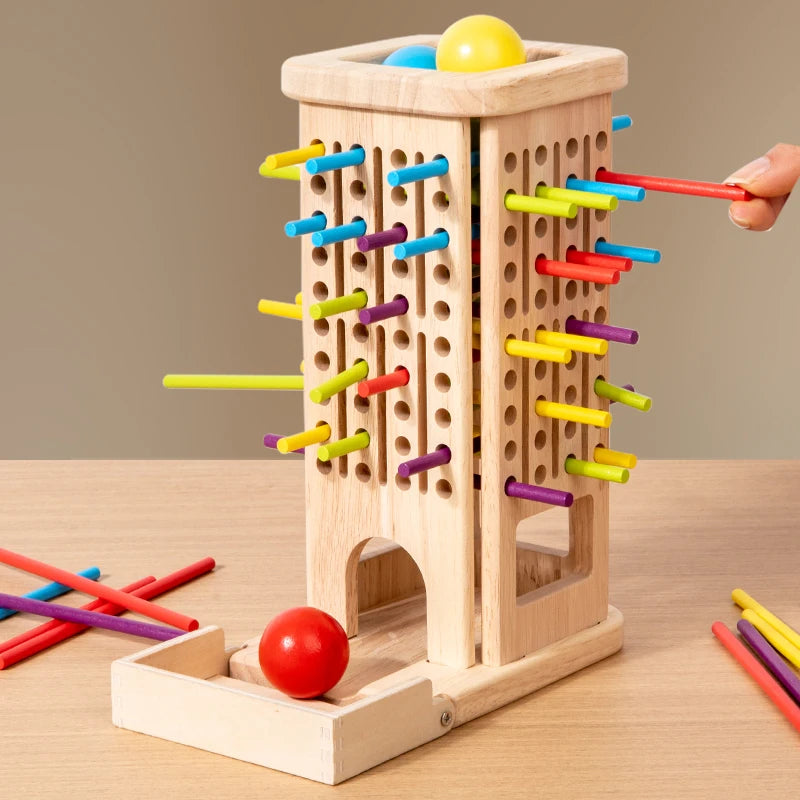 Wooden 3 in 1 Stick and Ball Strategy Game for Kids