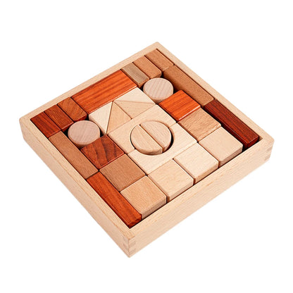 29 Piece Wooden Building Block Set for Kids
