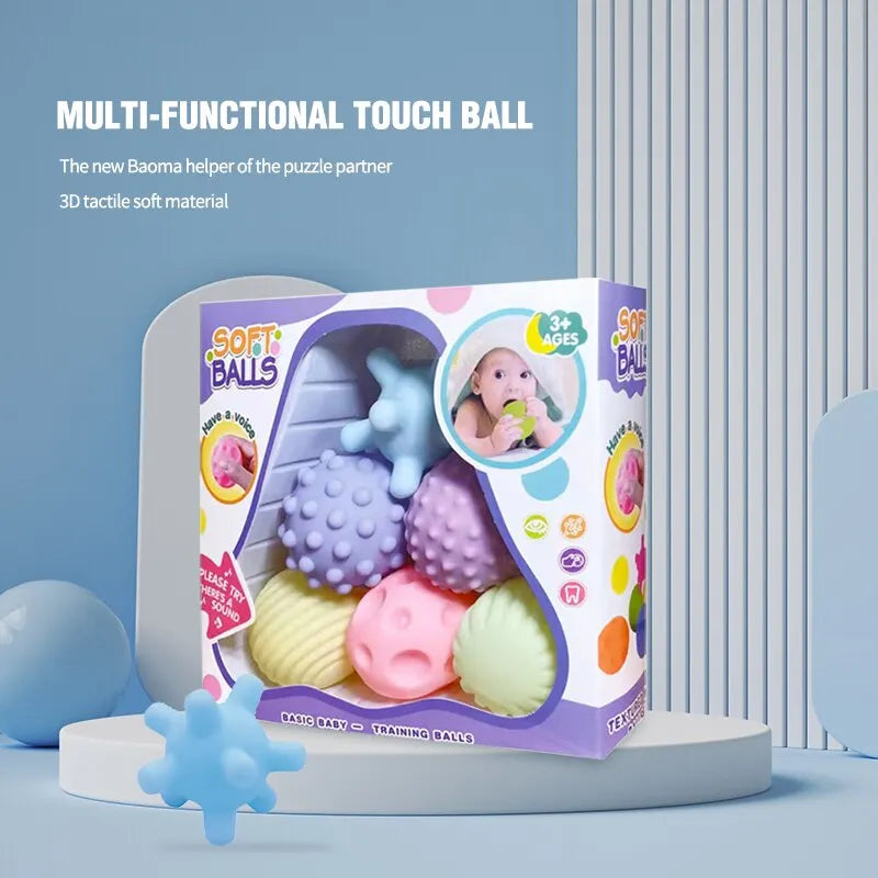 6 Piece Silicone Sensory Ball Set for Babies