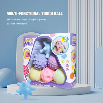 6 Piece Silicone Sensory Ball Set for Babies