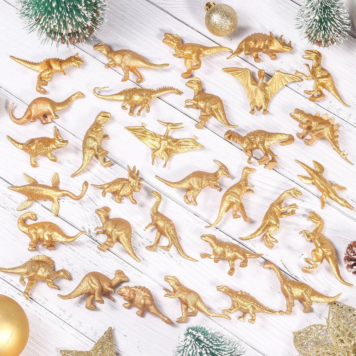 48 Piece Golden Dinosaur Figure Set