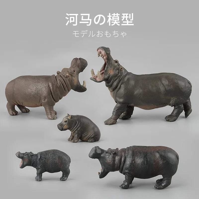 Realistic Hippopotamus Animal Figure