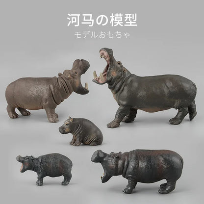 Realistic Hippopotamus Animal Figure
