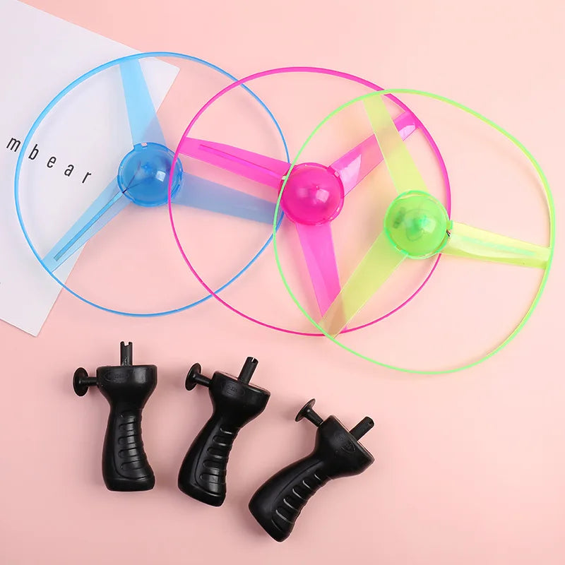 Luminous Pull String Flying Saucer Toy Set