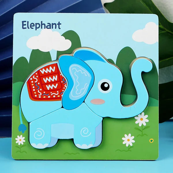 Wooden Animal and Vehicle Chunky Puzzle for Kids