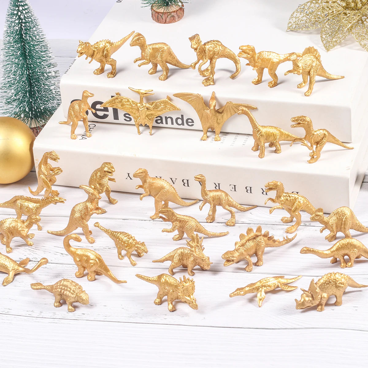 48 Piece Golden Dinosaur Figure Set