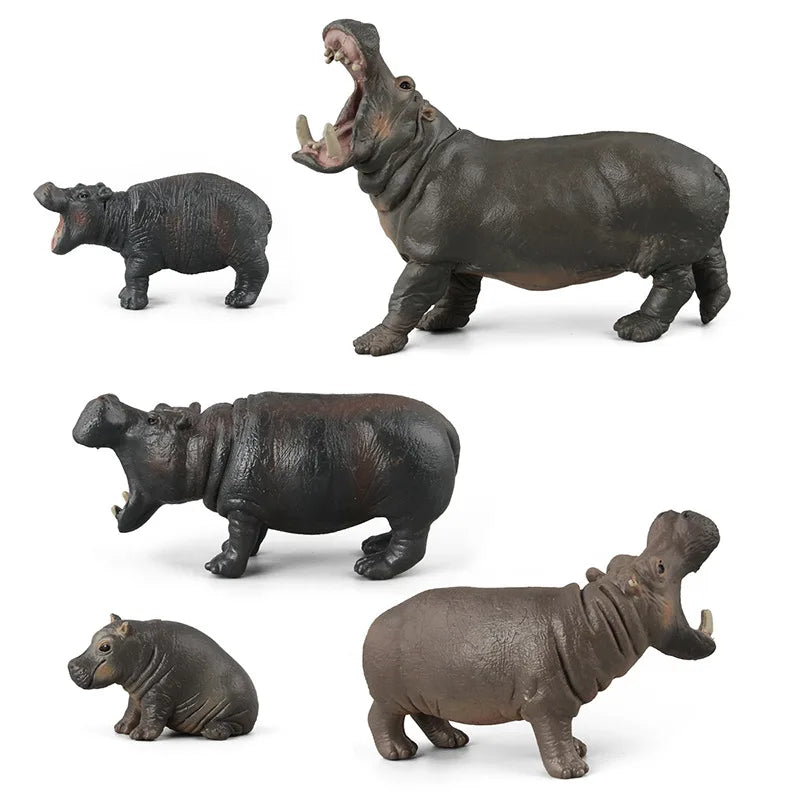 Realistic Hippopotamus Animal Figure