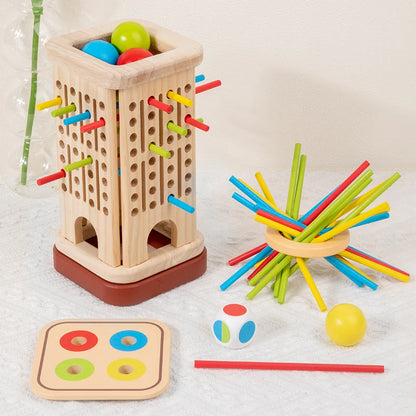 Wooden 3 in 1 Stick and Ball Strategy Game for Kids