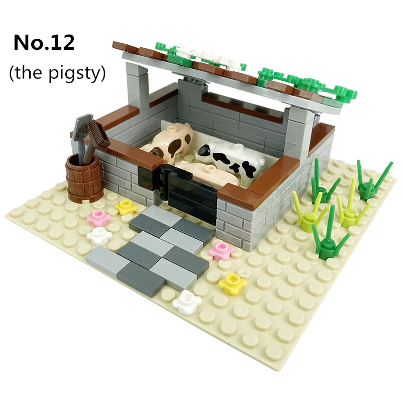 Farm Scene Building Block Set