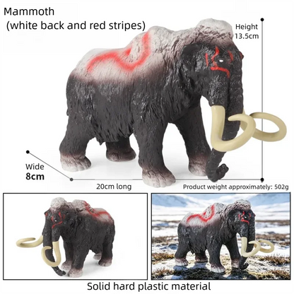 Realistic Woolly Mammoth and Elephant Animal Figure
