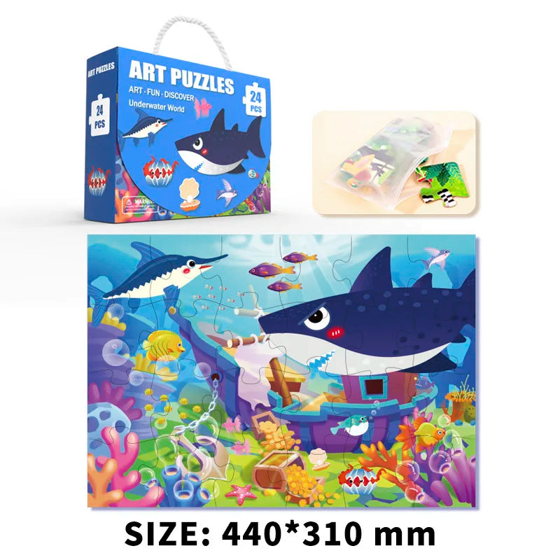24-Piece Portable Puzzle Set for Kids