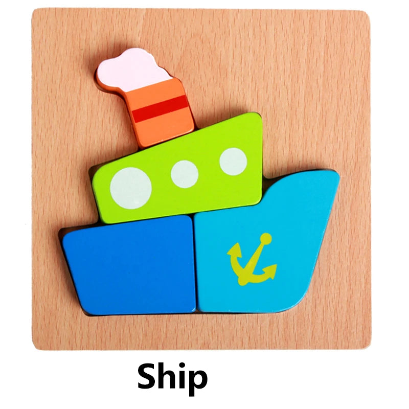 Wooden Animal and Vehicle Chunky Puzzle for Kids