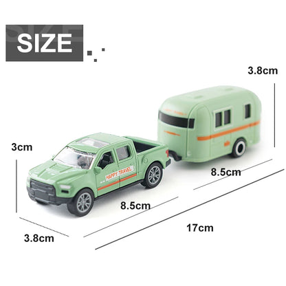 Pickup Truck and Caravan Pull Back Toy Set