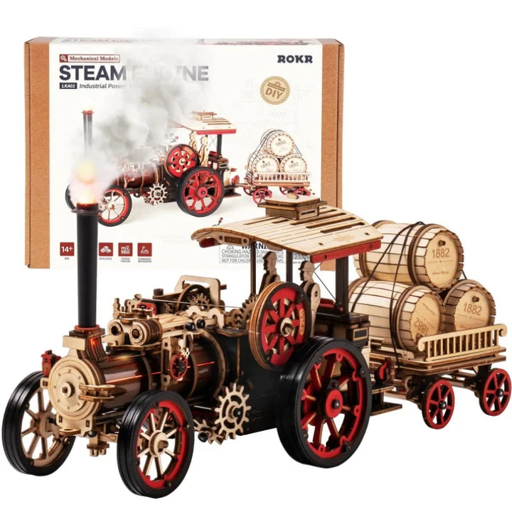 Robotime 469 Piece Mechanical Steam Locomotive 3D Wooden Puzzle