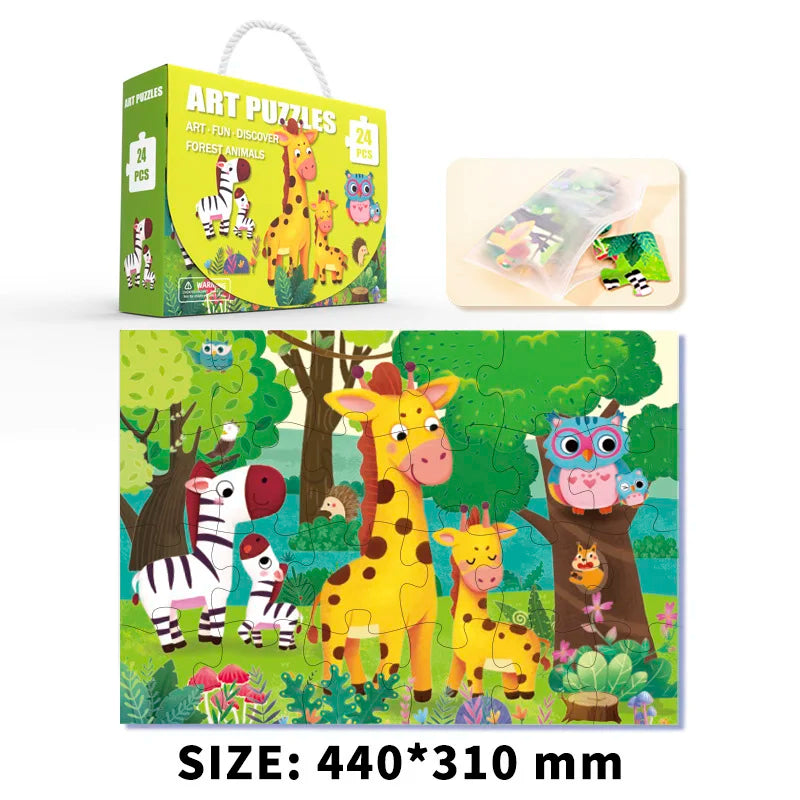 24-Piece Portable Puzzle Set for Kids