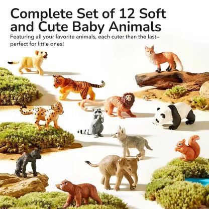 12 Piece Wild Animal Figure Set for Kids