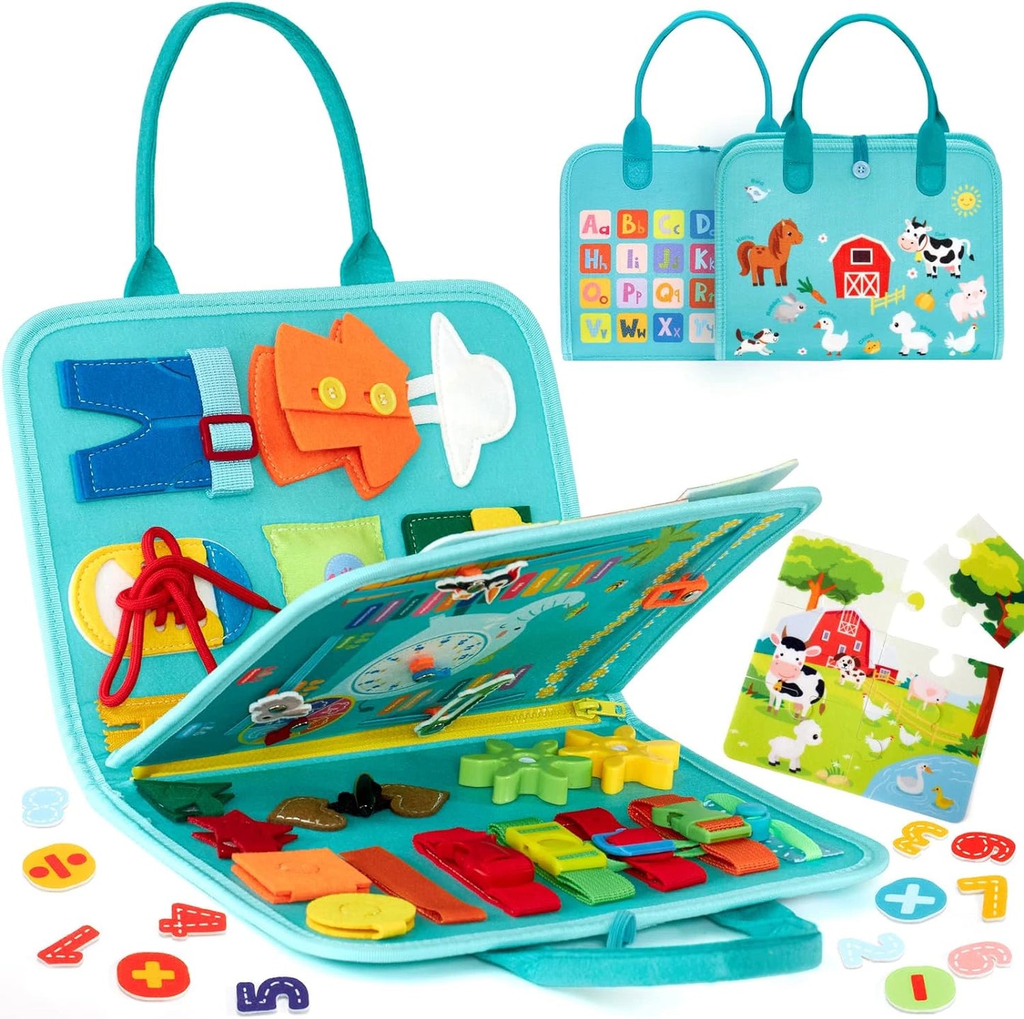 Montessori Busy Board Travel Book for Toddlers Ages 3 to 6