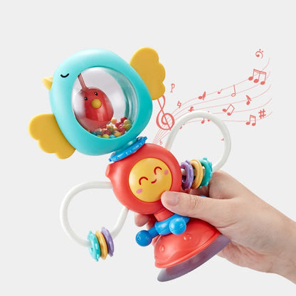 Suction Spinner and Pull-String Sensory Toy for Babies